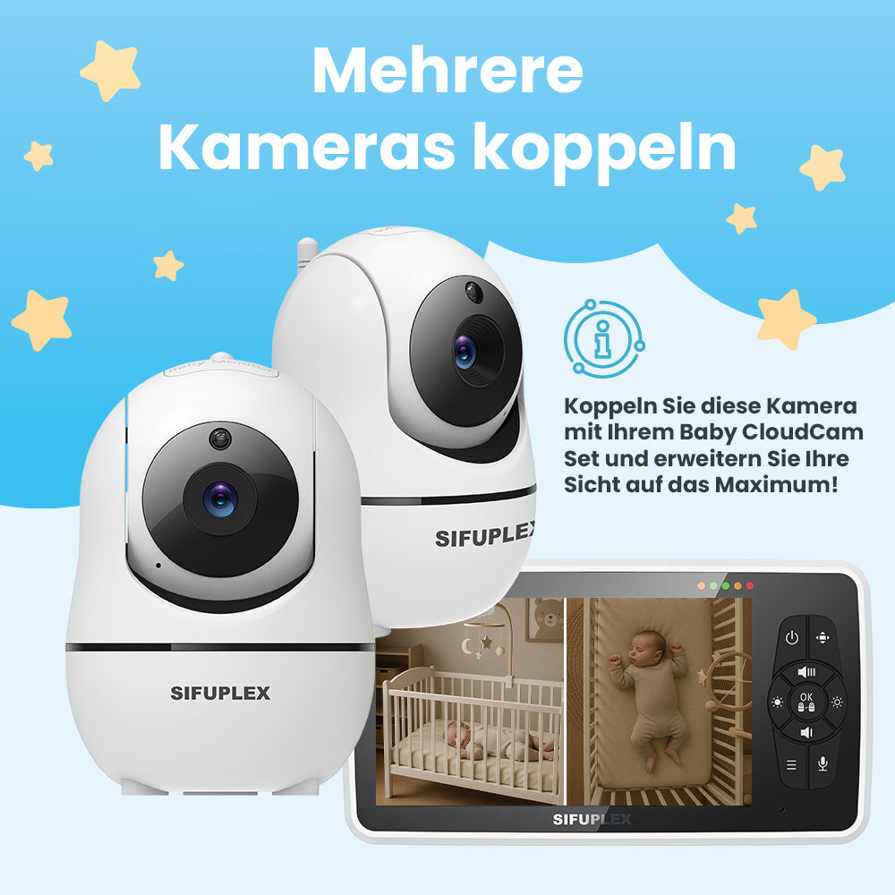 SIFUPLEX Zusatzkamera Babyphone: CloudCam Single Camera, Zusatzkamera für Model SFB-1