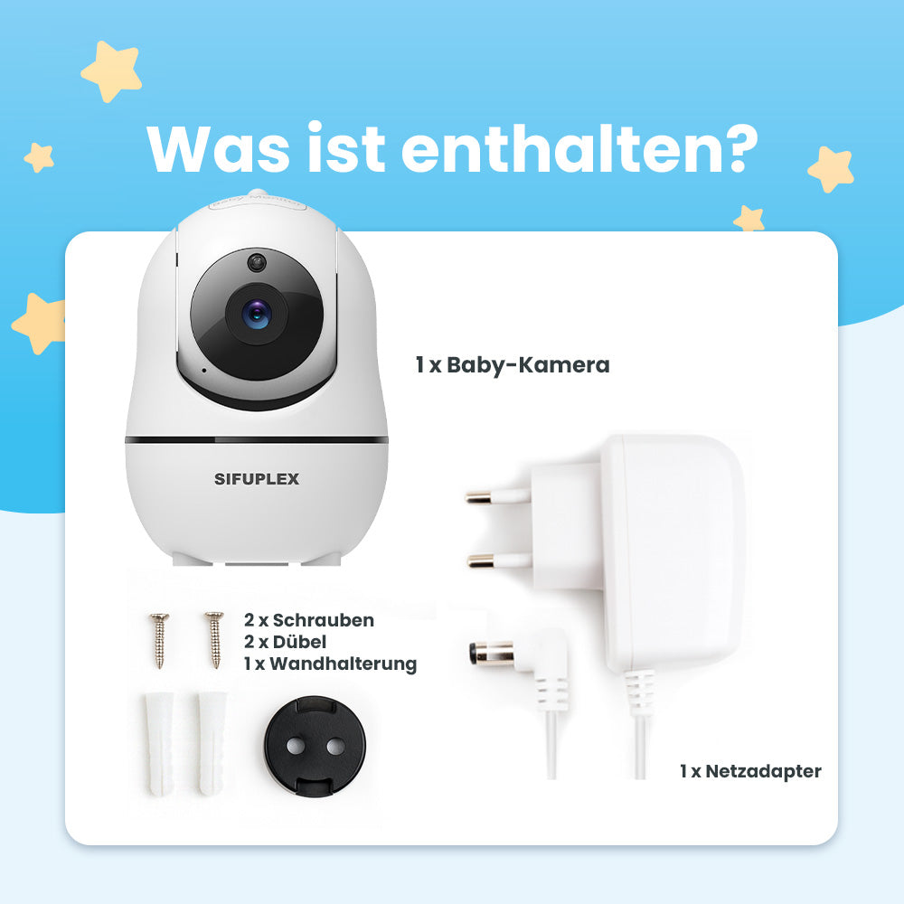 SIFUPLEX Zusatzkamera Babyphone: CloudCam Single Camera, Zusatzkamera für Model SFB-1
